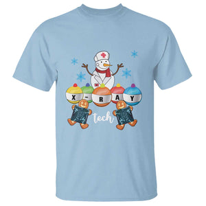 Funny Chrsitmas T Shirt Snowman Nurse Xray Gingerbread TS09 Light Blue Print Your Wear