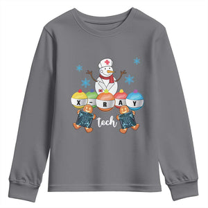 Funny Chrsitmas Youth Sweatshirt Snowman Nurse Xray Gingerbread TS09 Charcoal Print Your Wear