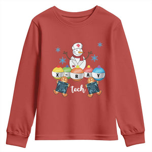 Funny Chrsitmas Youth Sweatshirt Snowman Nurse Xray Gingerbread TS09 Red Print Your Wear