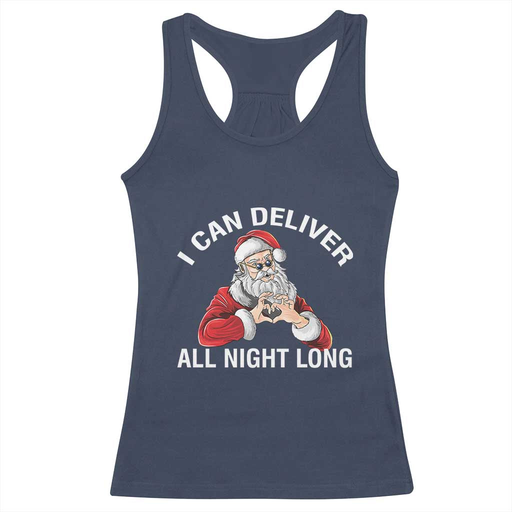Funny Chrsitmas Racerback Tank Top I Can Deliver All Night Long TS09 Navy Print Your Wear