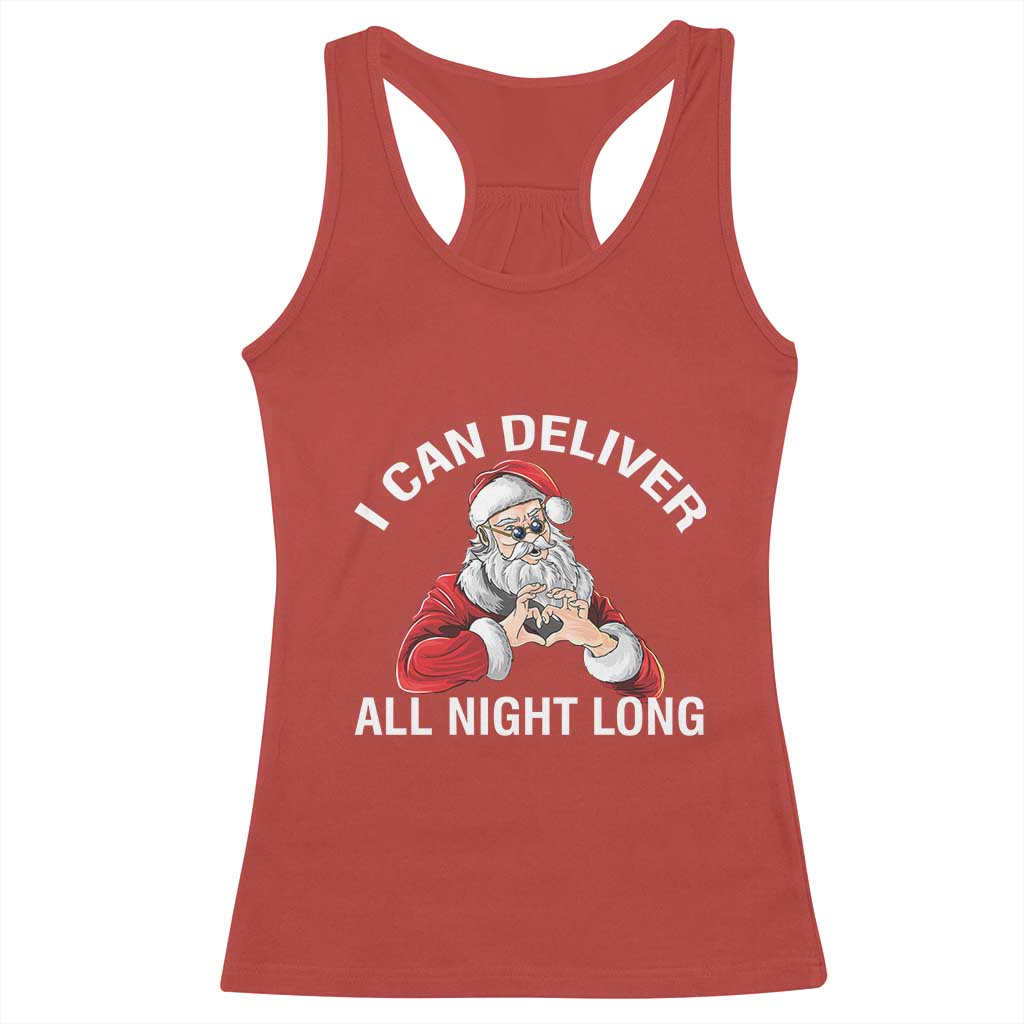 Funny Chrsitmas Racerback Tank Top I Can Deliver All Night Long TS09 Red Print Your Wear