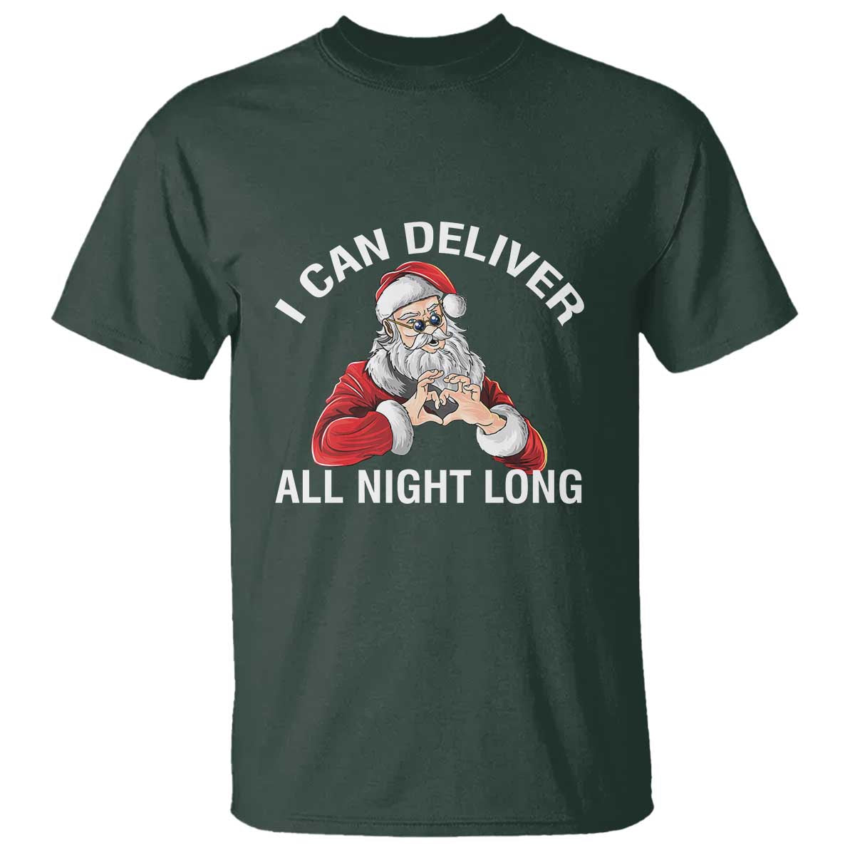 Funny Chrsitmas T Shirt I Can Deliver All Night Long TS09 Dark Forest Green Print Your Wear