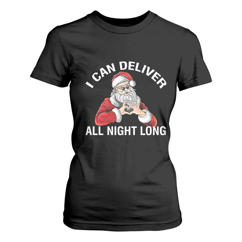 Funny Chrsitmas T Shirt For Women I Can Deliver All Night Long TS09 Black Print Your Wear