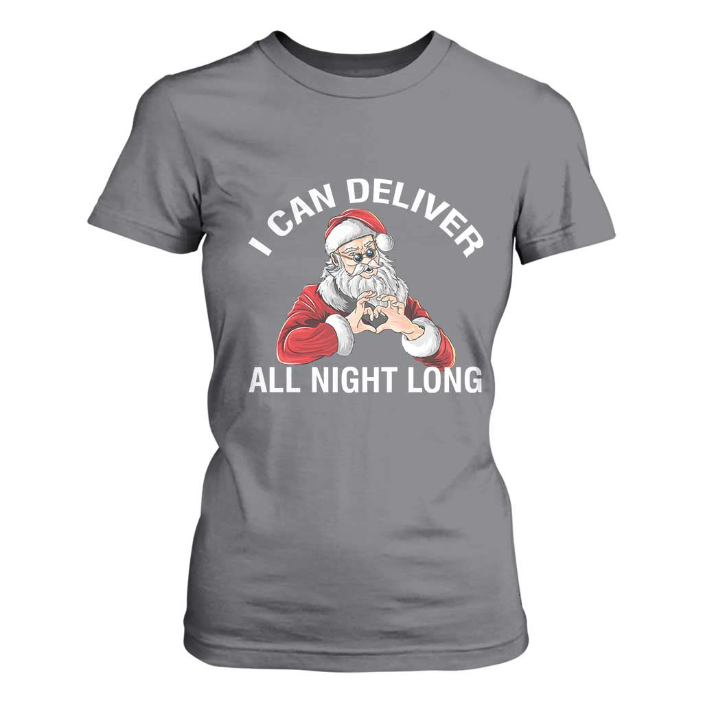 Funny Chrsitmas T Shirt For Women I Can Deliver All Night Long TS09 Charcoal Print Your Wear