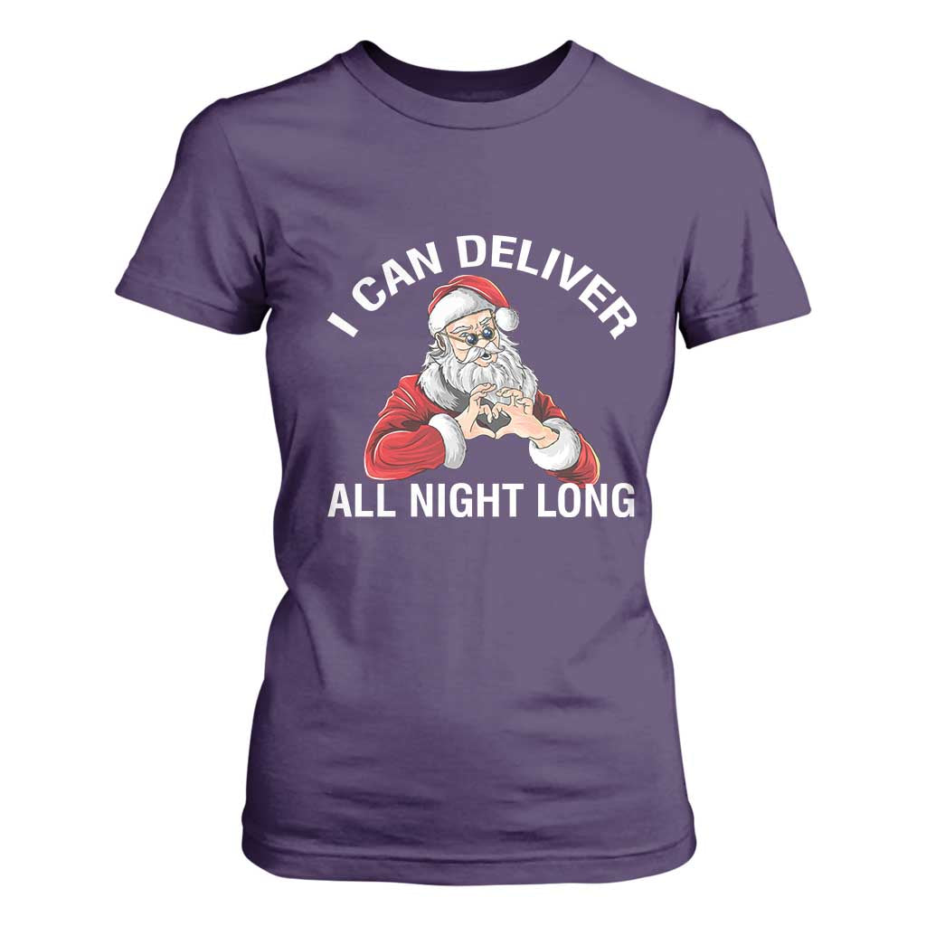 Funny Chrsitmas T Shirt For Women I Can Deliver All Night Long TS09 Purple Print Your Wear