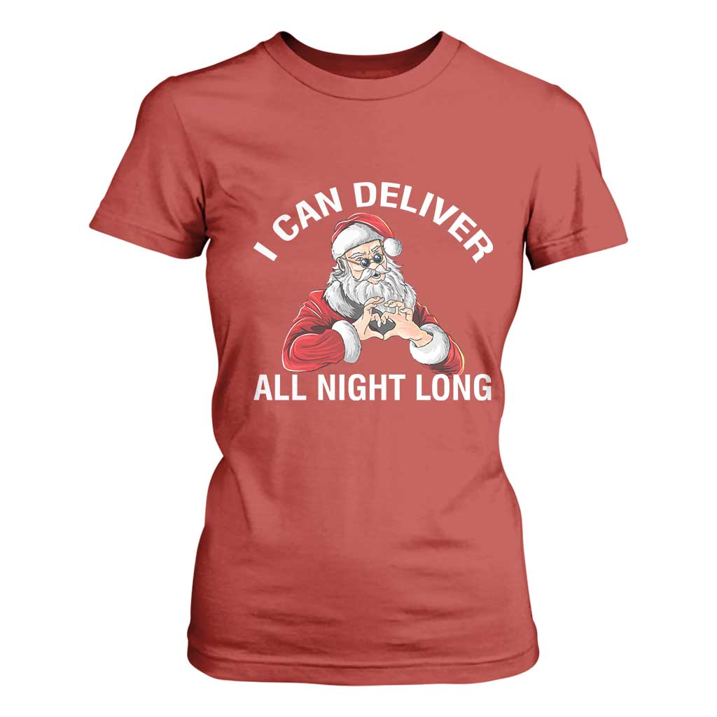 Funny Chrsitmas T Shirt For Women I Can Deliver All Night Long TS09 Red Print Your Wear