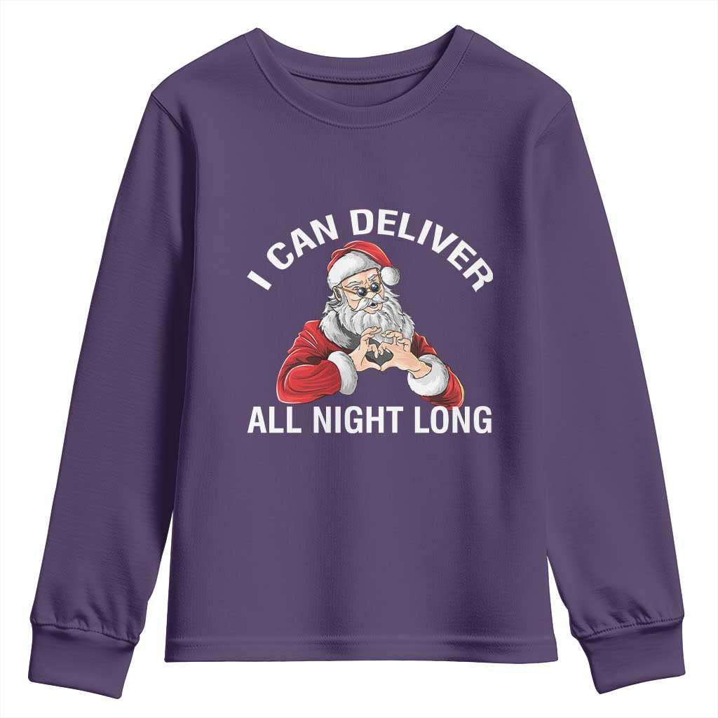 Funny Chrsitmas Youth Sweatshirt I Can Deliver All Night Long TS09 Purple Print Your Wear