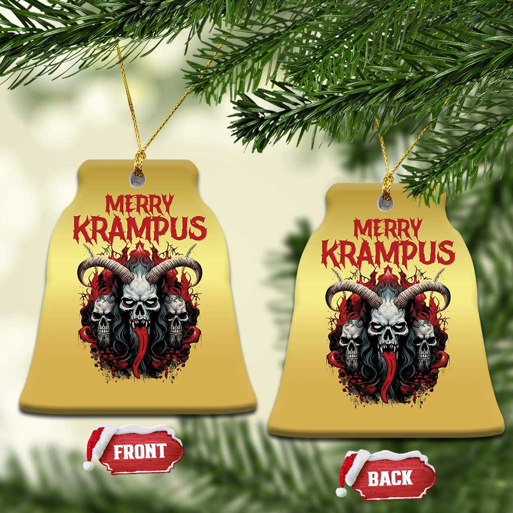 Merry Krampus Christmas Ornament Horor Xmas Evil TS09 Bell Flake Gold Print Your Wear