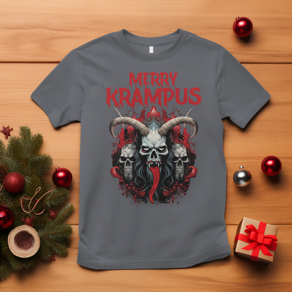 Merry Krampus Horor Christmas Evil T Shirt TS09 Charcoal Printyourwear