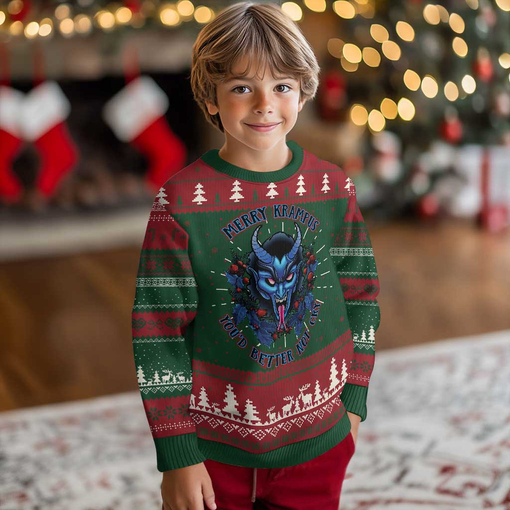 Merry Krampus Ugly Christmas Sweater You'd Better Not Cry Horor Xmas TS09 Christmas Print Your Wear