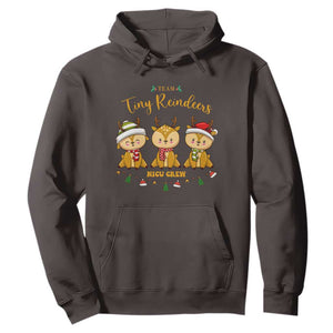 Christmas Nurse Nicu Crew Tiny Reindeer Hoodie TS09 Dark Chocolate Print Your Wear