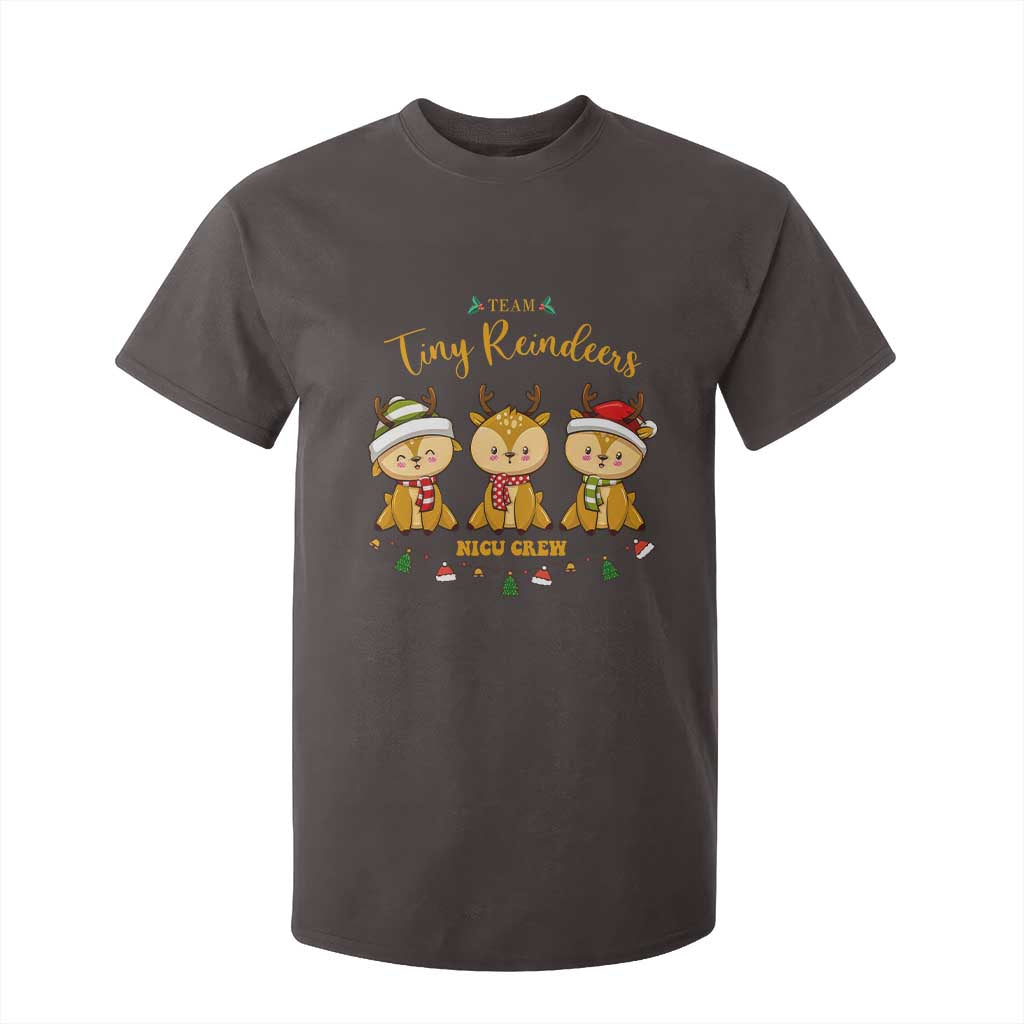 Christmas Nurse Nicu Crew Tiny Reindeer T Shirt For Kid TS09 Dark Chocolate Print Your Wear
