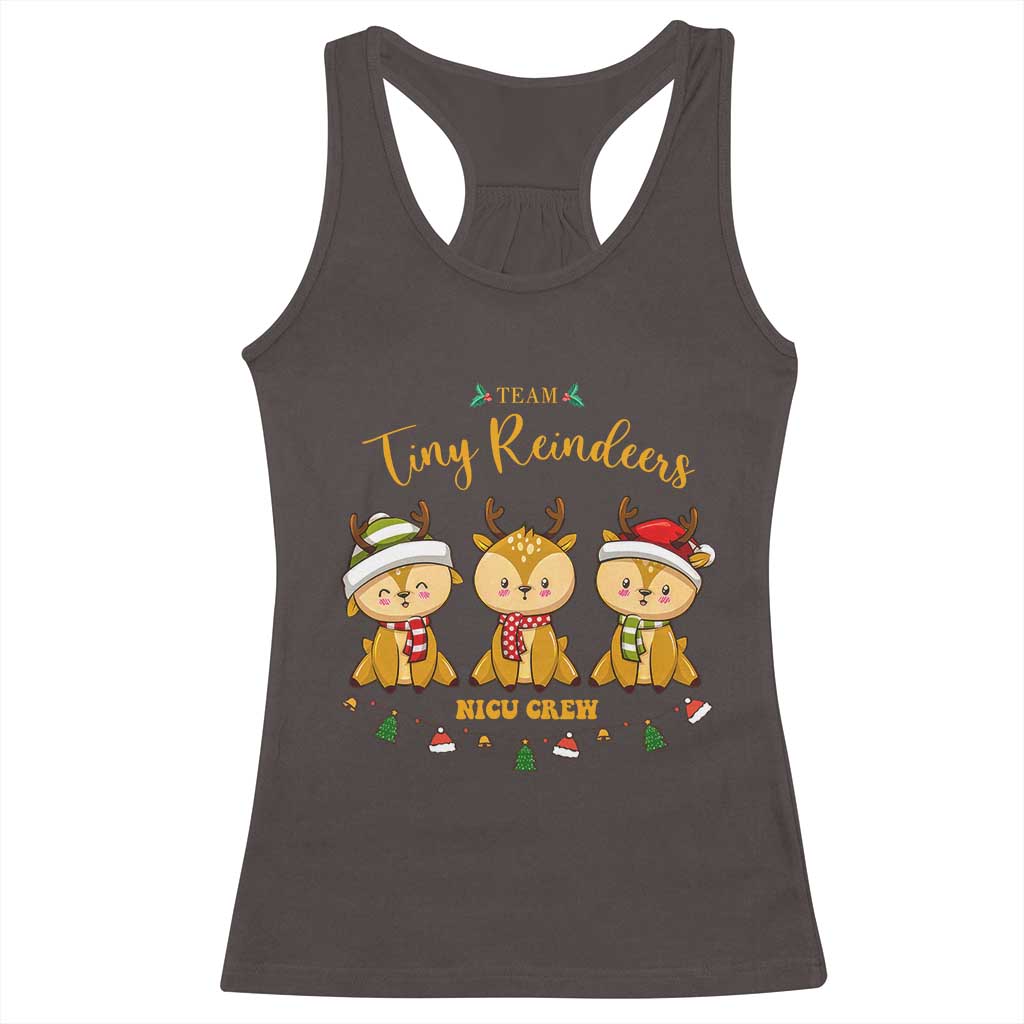 Christmas Nurse Nicu Crew Tiny Reindeer Racerback Tank Top TS09 Dark Chocolate Print Your Wear