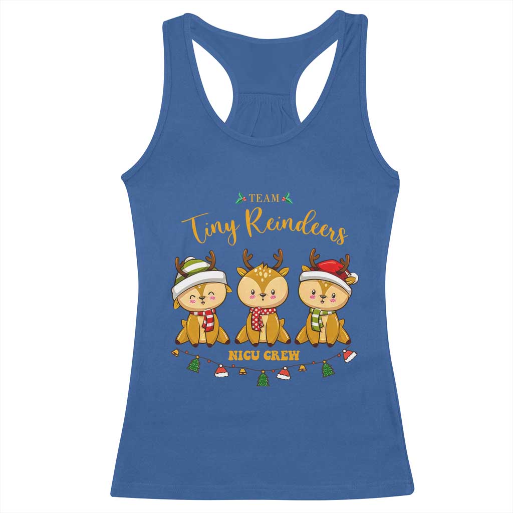 Christmas Nurse Nicu Crew Tiny Reindeer Racerback Tank Top TS09 Royal Blue Print Your Wear