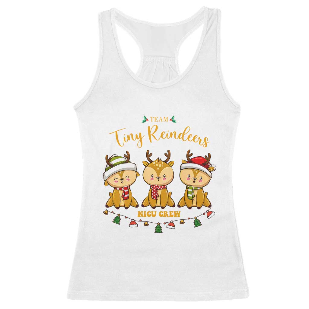 Christmas Nurse Nicu Crew Tiny Reindeer Racerback Tank Top TS09 White Print Your Wear