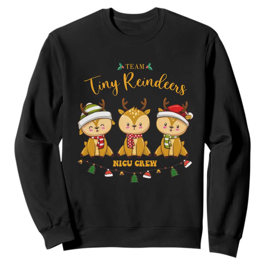 Christmas Nurse Nicu Crew Tiny Reindeer Sweatshirt TS09 Black Print Your Wear