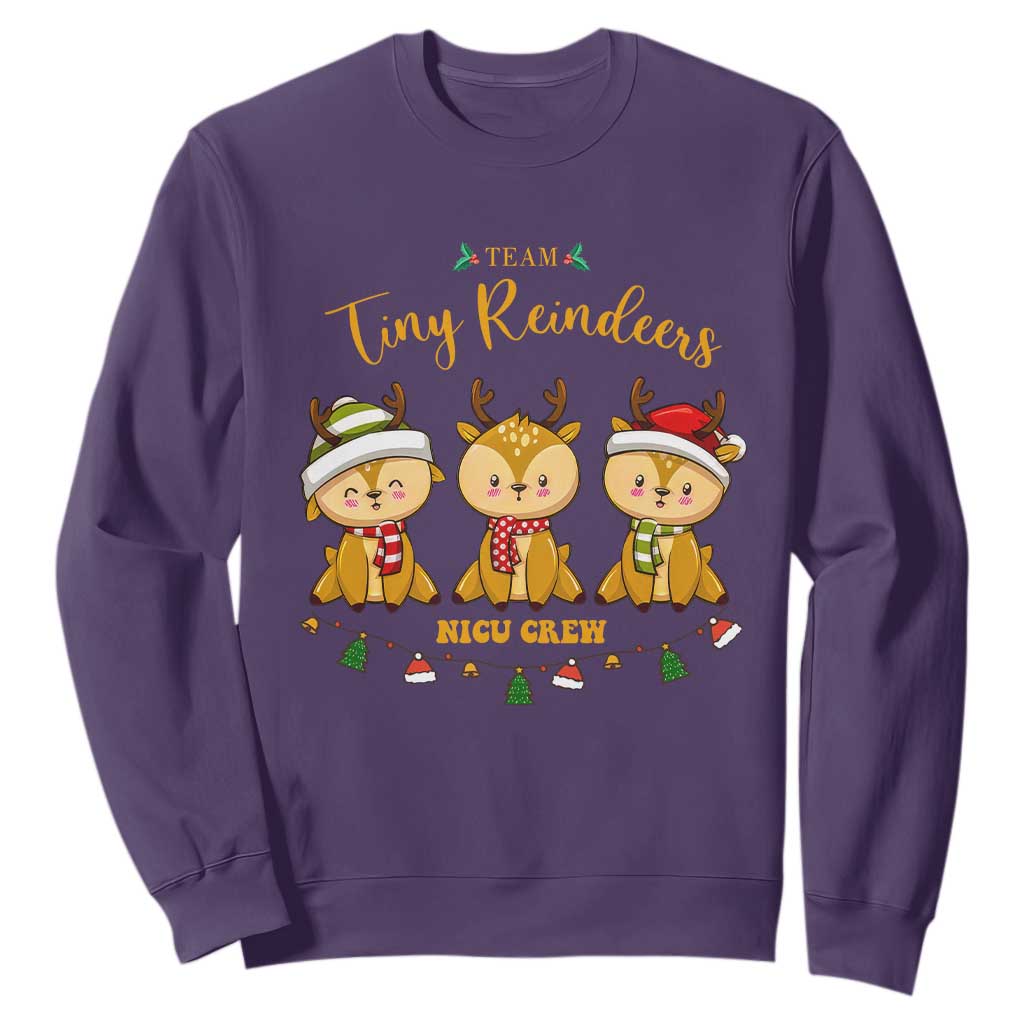 Christmas Nurse Nicu Crew Tiny Reindeer Sweatshirt TS09 Purple Print Your Wear