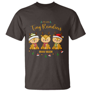Christmas Nurse Nicu Crew Tiny Reindeer T Shirt TS09 Dark Chocolate Print Your Wear