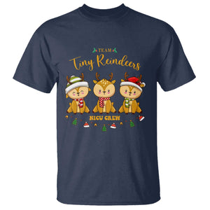 Christmas Nurse Nicu Crew Tiny Reindeer T Shirt TS09 Navy Print Your Wear
