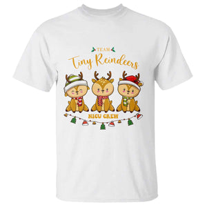 Christmas Nurse Nicu Crew Tiny Reindeer T Shirt TS09 White Print Your Wear