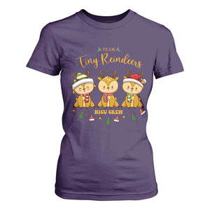 Christmas Nurse Nicu Crew Tiny Reindeer T Shirt For Women TS09 Purple Print Your Wear