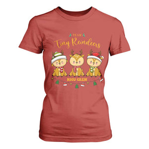 Christmas Nurse Nicu Crew Tiny Reindeer T Shirt For Women TS09 Red Print Your Wear