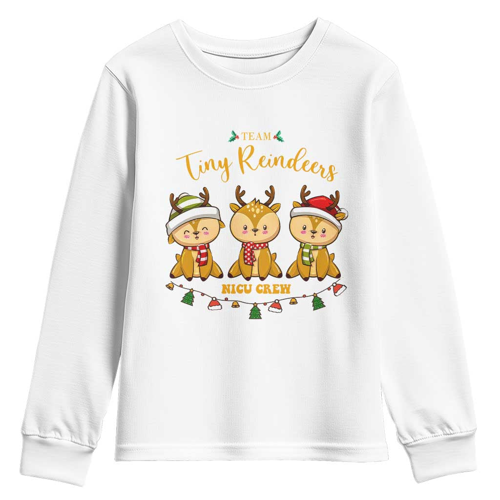 Christmas Nurse Nicu Crew Tiny Reindeer Youth Sweatshirt TS09 White Print Your Wear