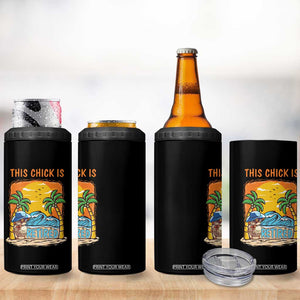 Funny Retirement 4 in 1 Can Cooler Tumbler This Chick Is Retired Women Relax At The Beach TS09 Print Your Wear