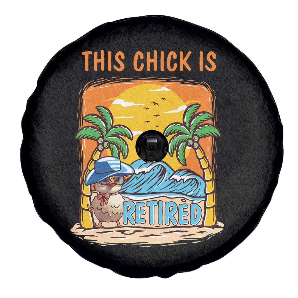 Funny Retirement Spare Tire Cover This Chick Is Retired Women Relax At The Beach TS09 Print Your Wear