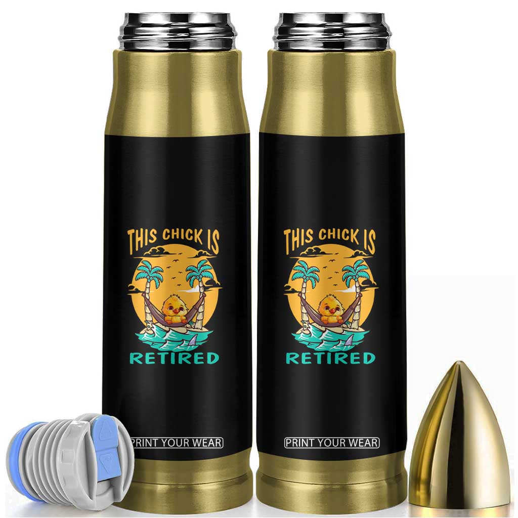 Retirement Bullet Tumbler This Chick Is Retired Women Relax At The Beach TS09 Black Print Your Wear