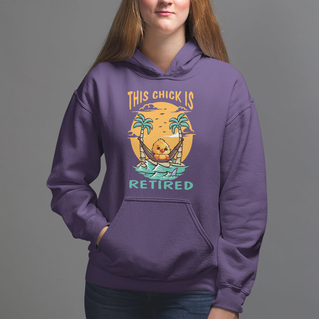 Retirement Hoodie This Chick Is Retired Women Relax At The Beach TS09 Purple Printyourwear