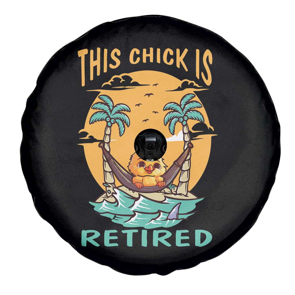 Retirement Spare Tire Cover This Chick Is Retired Women Relax At The Beach TS09 Print Your Wear