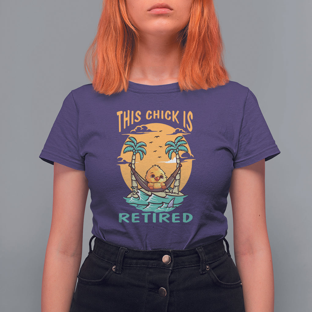 Retirement T Shirt For Women This Chick Is Retired Women Relax At The Beach TS09 Purple Printyourwear