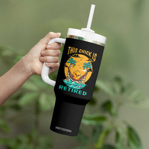 Retirement Tumbler With Handle This Chick Is Retired Women Relax At The Beach TS09 Print Your Wear