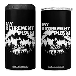 Retirement Plan Funny Retired Rider Riding Bicycle 4 in 1 Can Cooler Tumbler TS09 One Size: 16 oz Black Print Your Wear