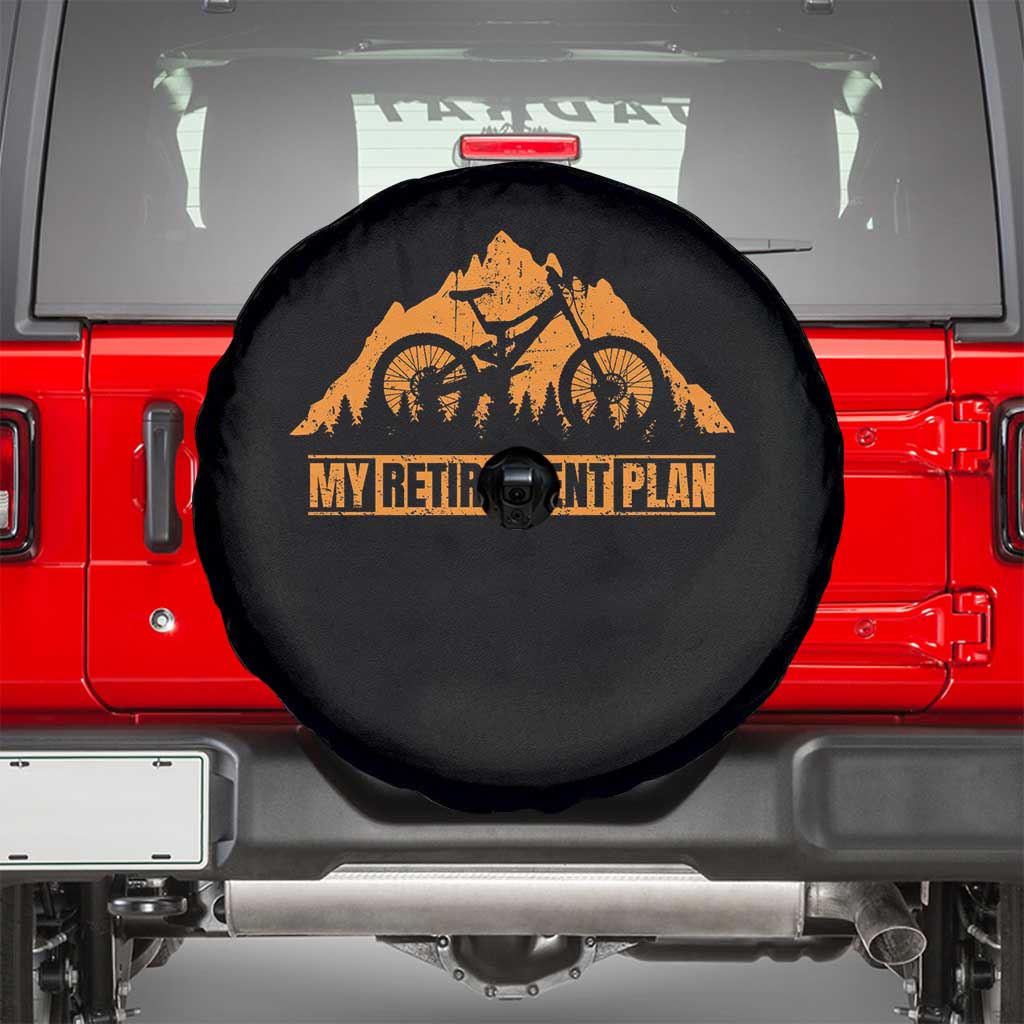 Funny Retirement Plan Spare Tire Cover Retired Rider Riding Bicycle TS09 Black Print Your Wear