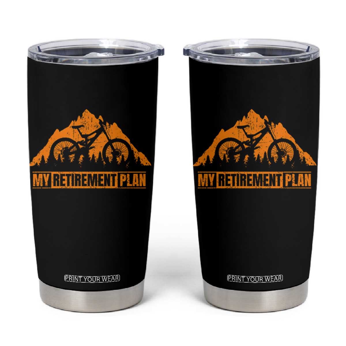 Funny Retirement Plan Tumbler Cup Retired Rider Riding Bicycle TS09 Black Print Your Wear