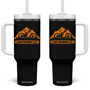 Funny Retirement Plan Tumbler With Handle Retired Rider Riding Bicycle TS09 One Size: 40 oz Black Print Your Wear