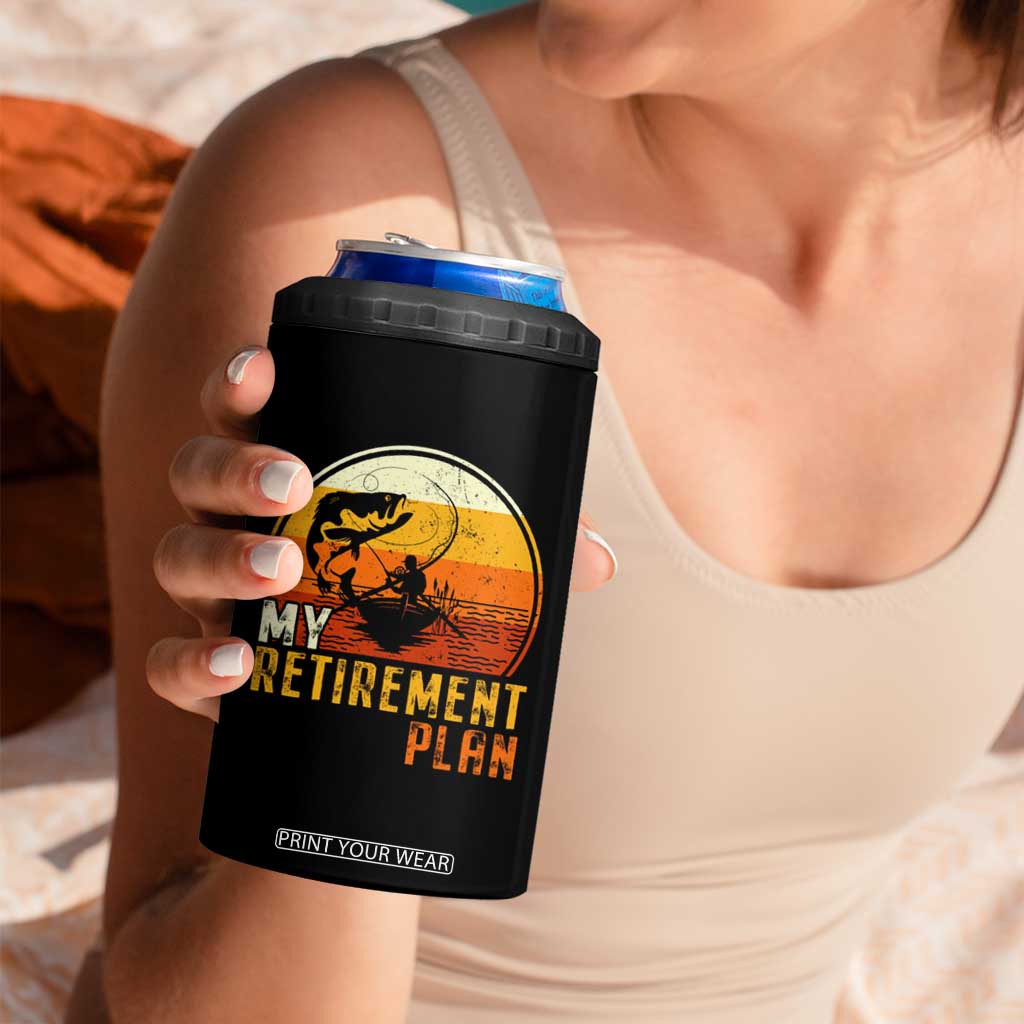 Funny Retirement Plan 4 in 1 Can Cooler Tumbler Retired Fisherman Fishing TS09 Print Your Wear