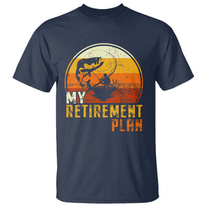 Retirement Plan T Shirt Funny Retired Fisherman Fishing TS09 Navy Printyourwear
