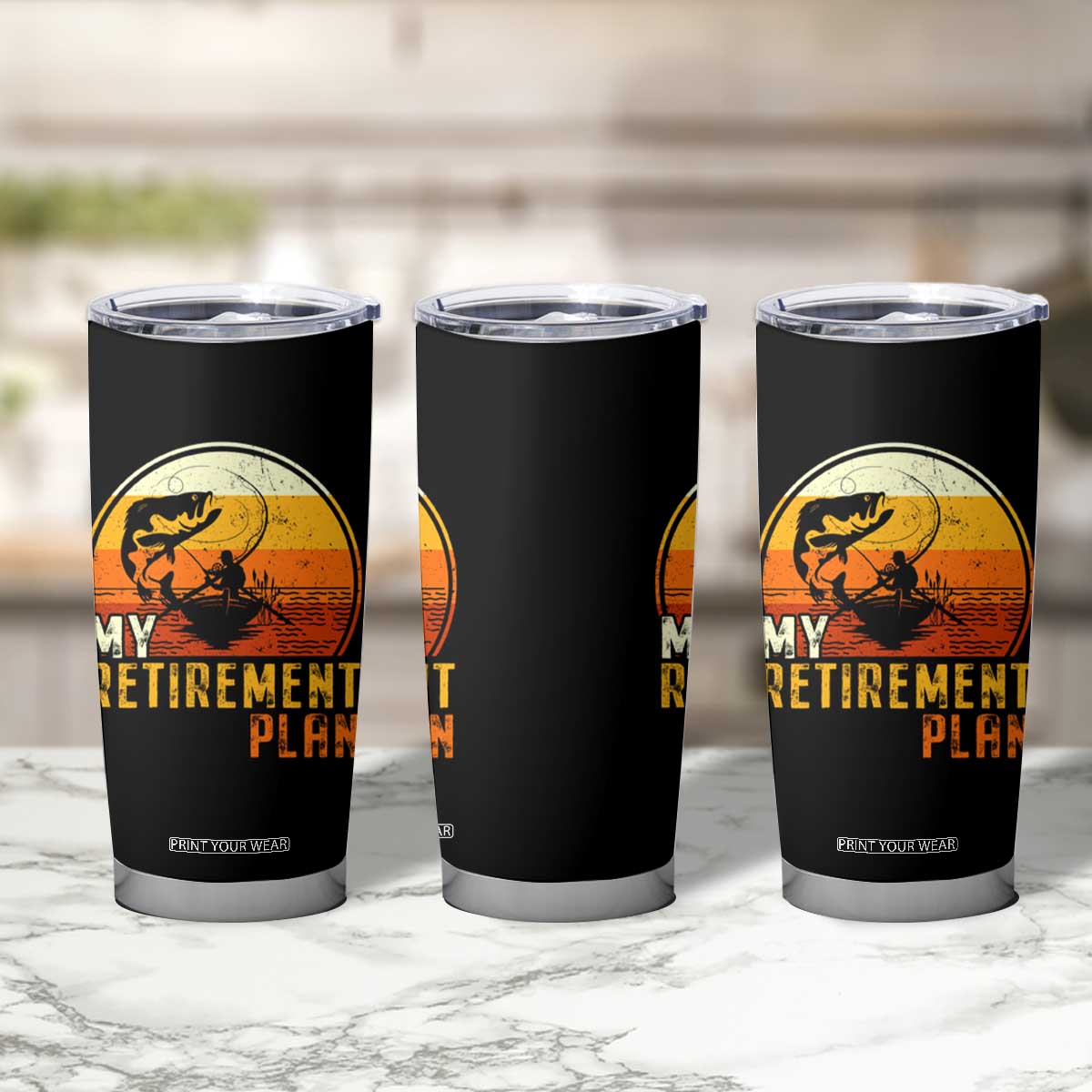 Funny Retirement Plan Tumbler Cup Retired Fisherman Fishing TS09 Print Your Wear