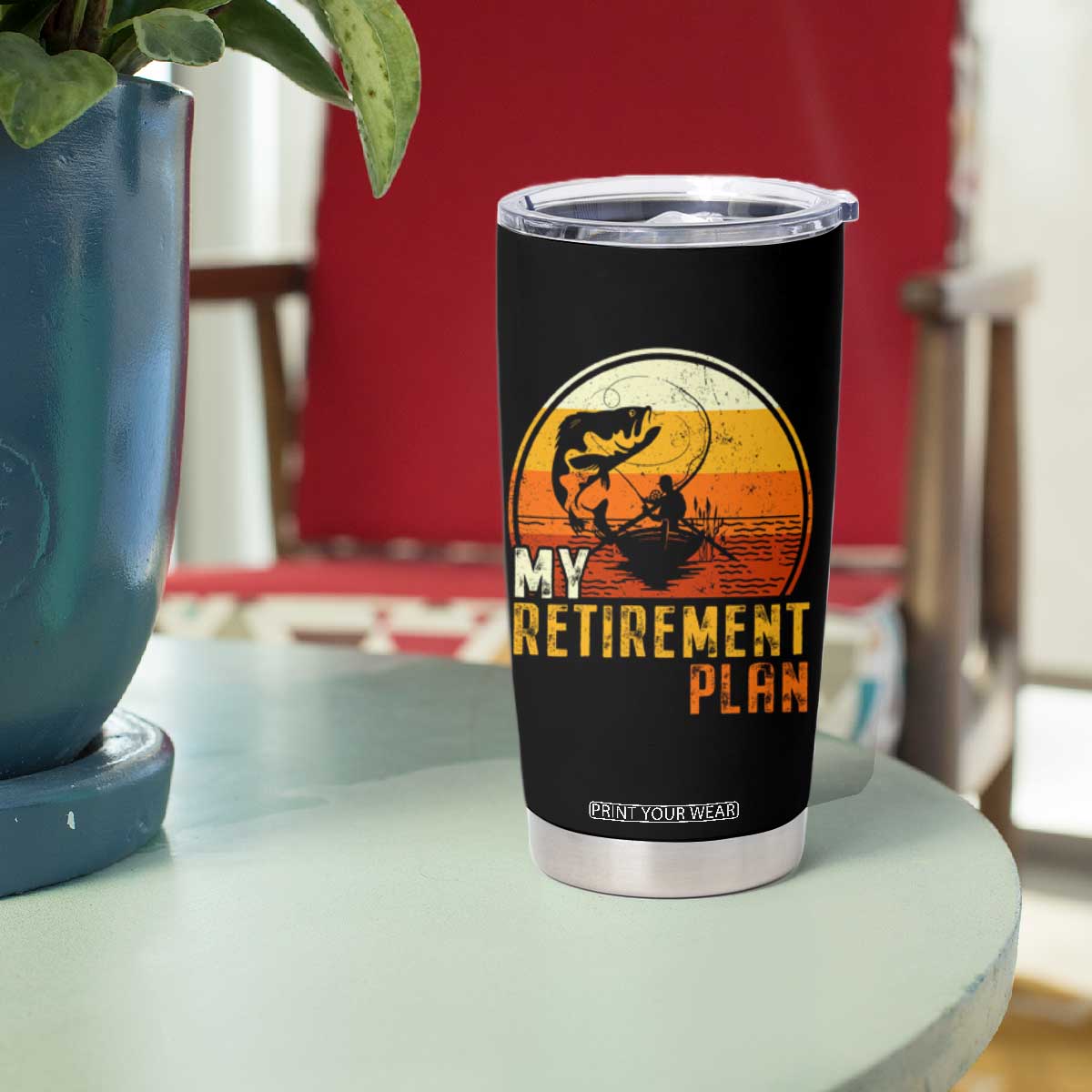 Funny Retirement Plan Tumbler Cup Retired Fisherman Fishing TS09 Print Your Wear