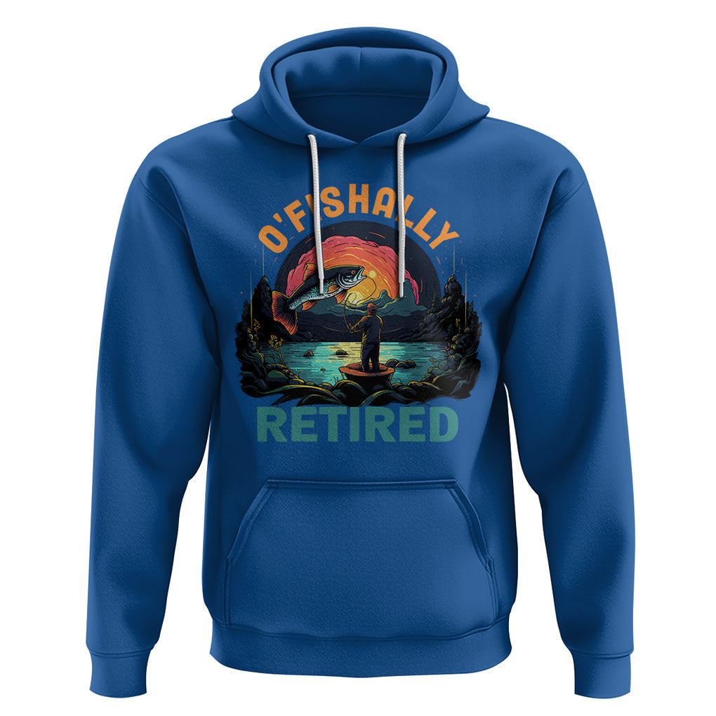 Retirement Hoodie O'fishally Retired Fishing Men TS09 Royal Blue Printyourwear