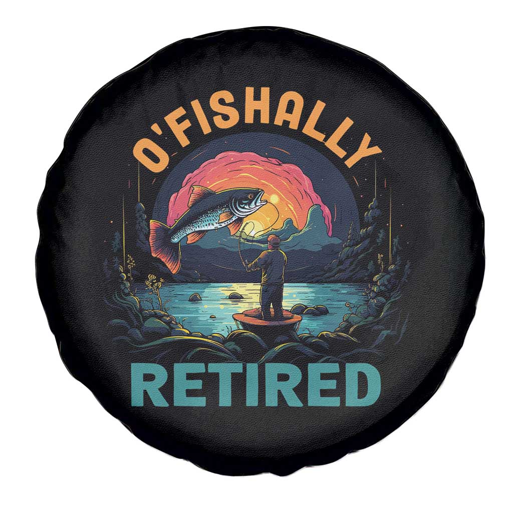 Funny Retirement Spare Tire Cover O'fishally Retired Fishing Men TS09 Print Your Wear