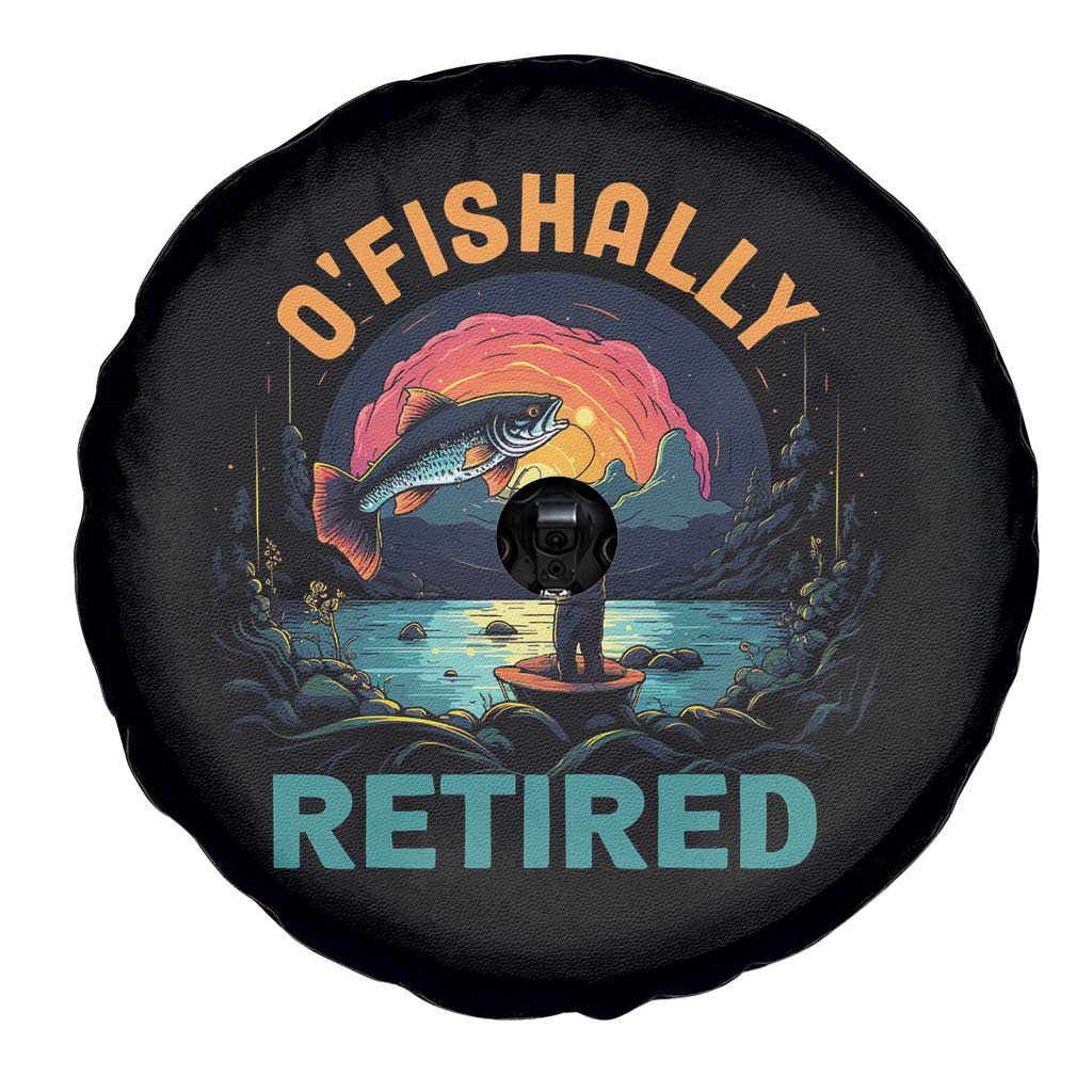 Funny Retirement Spare Tire Cover O'fishally Retired Fishing Men TS09 Print Your Wear