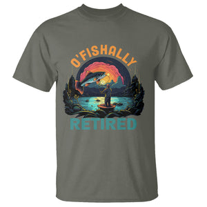 Retirement T Shirt O'fishally Retired Fishing Men TS09 Military Green Printyourwear