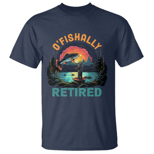 Retirement T Shirt O'fishally Retired Fishing Men TS09 Navy Printyourwear