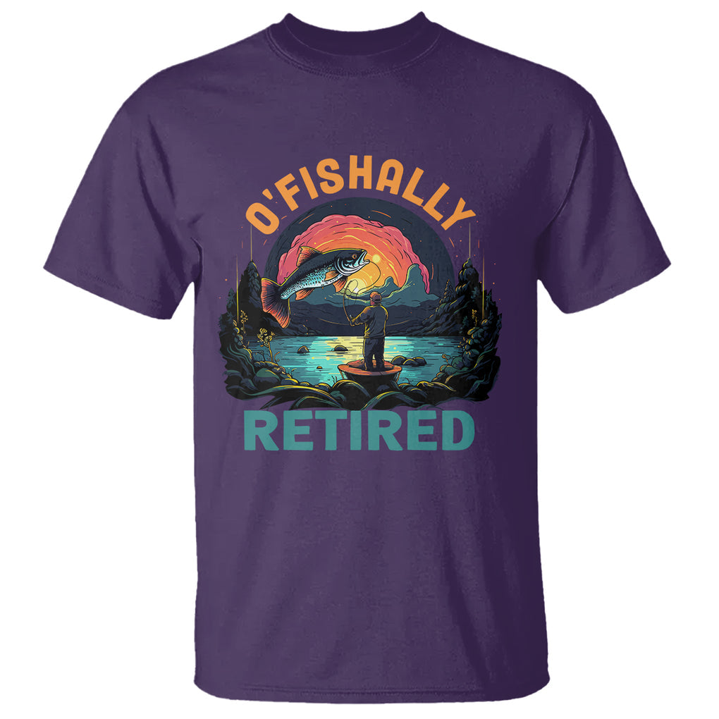 Retirement T Shirt O'fishally Retired Fishing Men TS09 Purple Printyourwear