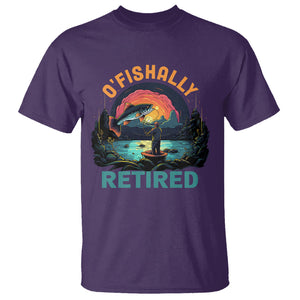 Retirement T Shirt O'fishally Retired Fishing Men TS09 Purple Printyourwear