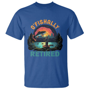 Retirement T Shirt O'fishally Retired Fishing Men TS09 Royal Blue Printyourwear